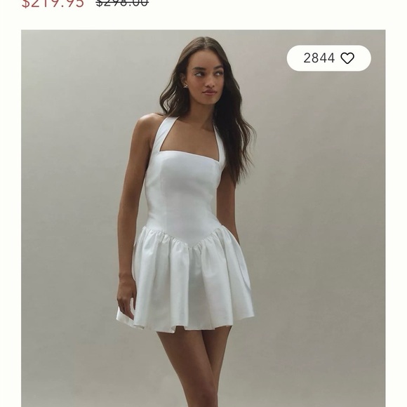 Elegant White Halter Mini Dress - Picture 2 of 5